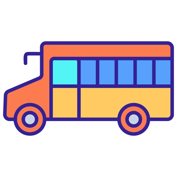 Διανυσματική εικόνα λεωφορείου. Μεμονωμένη απεικόνιση συμβόλων περιγράμματος — Διανυσματικό Αρχείο