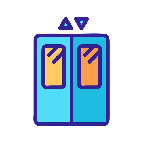 Lift ajtó ikon vektor. Elszigetelt körvonalszimbólum illusztráció — Stock Vector