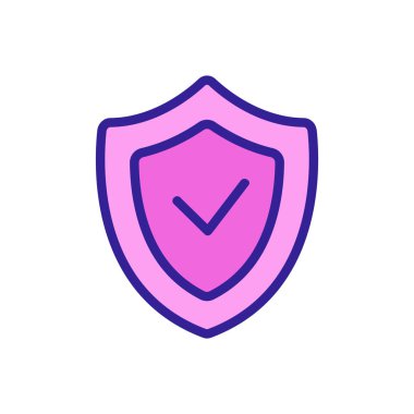 Onaylanmış vektör simgesi. İzole edilmiş kontür sembolü gösterimi