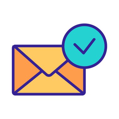 Onaylanmış vektör simgesi. İzole edilmiş kontür sembolü gösterimi