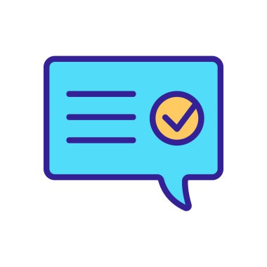 Onaylanmış vektör simgesi. İzole edilmiş kontür sembolü gösterimi