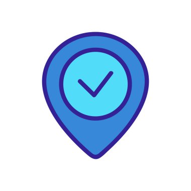 Onaylanmış vektör simgesi. İzole edilmiş kontür sembolü gösterimi