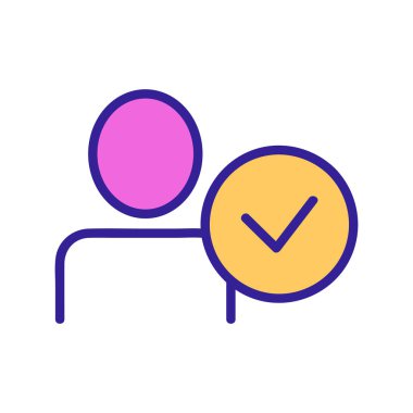 Onaylanmış vektör simgesi. İzole edilmiş kontür sembolü gösterimi