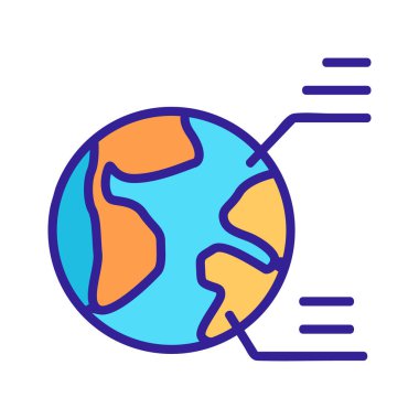 Kıta ikon vektörü. İzole edilmiş kontür sembolü gösterimi