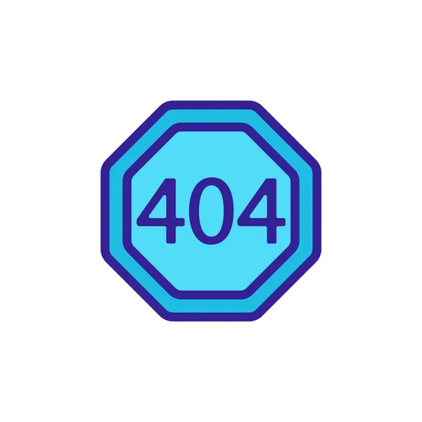 Ícone vetorial de erro 404. Isolado contorno símbolo ilustração — Vetor de Stock