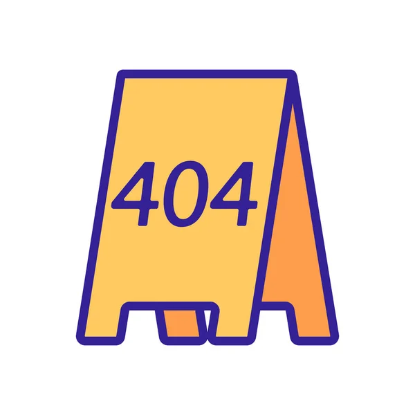 Ícone vetorial de erro 404. Isolado contorno símbolo ilustração —  Vetores de Stock