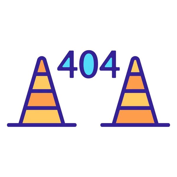 Ícone vetorial de erro 404. Isolado contorno símbolo ilustração —  Vetores de Stock