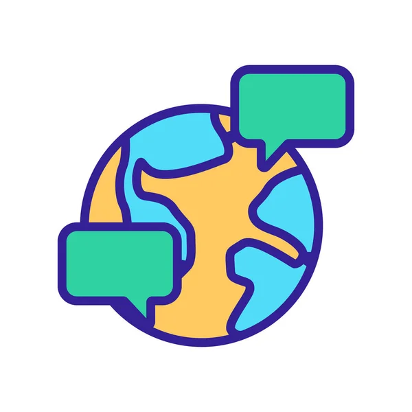 Vetor ícone de comunicação global. Isolado contorno símbolo ilustração —  Vetores de Stock