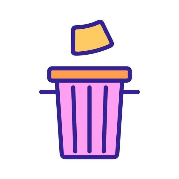 Garbage urn icon vector. Isolated contour symbol illustration — 스톡 벡터