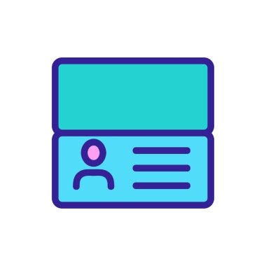 Pasaport simgesi vektörü. İzole edilmiş kontür sembolü gösterimi