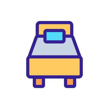 Dinlenme ikonu vektörü için yatak. İzole edilmiş kontür sembolü gösterimi