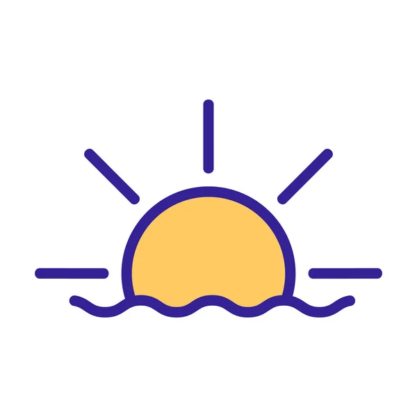 Sonnensymbolvektor. Isolierte Kontursymboldarstellung — Stockvektor