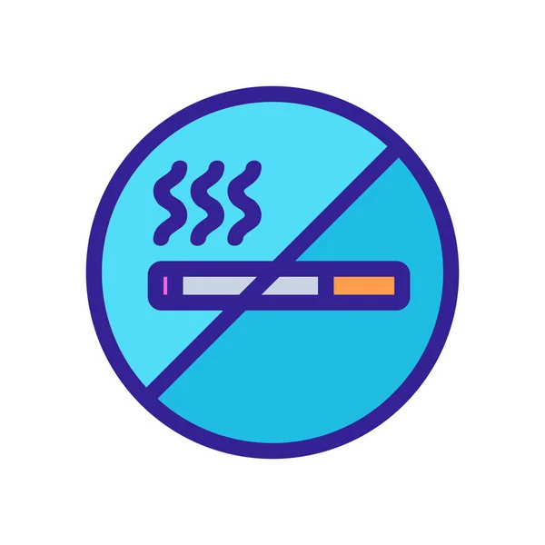 Rauchen Sie keinen Symbolvektor. Isolierte Kontursymboldarstellung — Stockvektor