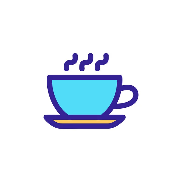 Tazza con vettore icona del caffè. Illustrazione del simbolo del contorno isolato — Vettoriale Stock