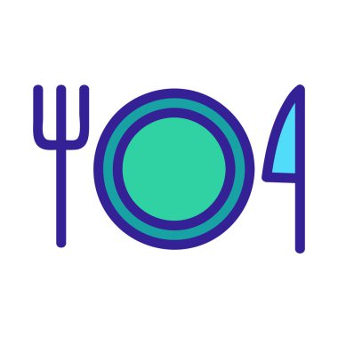 Çatal bıçak ikonu vektörü. İzole edilmiş kontür sembolü gösterimi