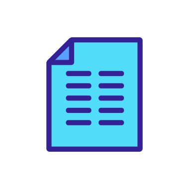 Vektör simgesi kayıtları için belge. İzole edilmiş kontür sembolü gösterimi