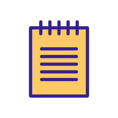 Vektör simgesini kaydetmek için not defteri. İzole edilmiş kontür sembolü gösterimi