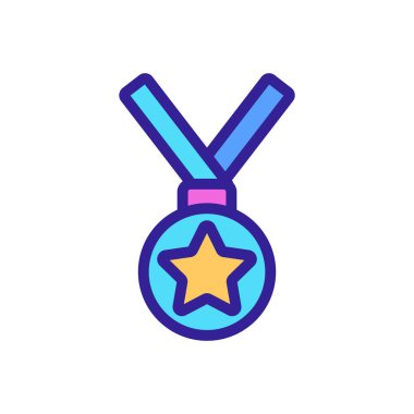 Altın Madalya ikon vektörü. İzole edilmiş kontür sembolü gösterimi