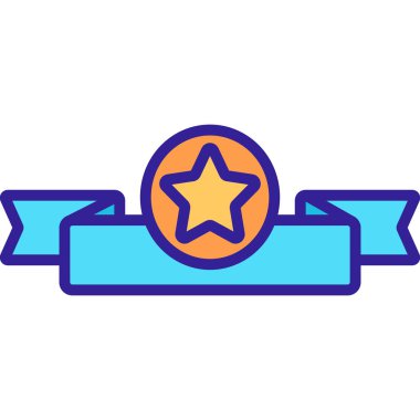 Ödüllü ikon vektörü. İzole edilmiş kontür sembolü gösterimi