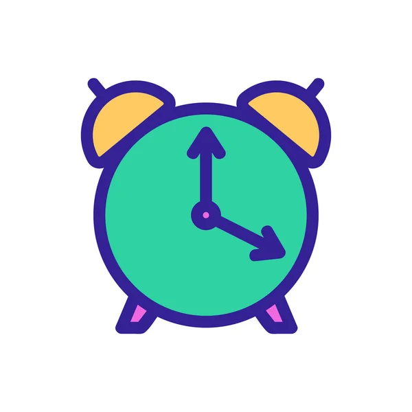 Alarme horloge icône vecteur. Illustration de symbole de contour isolé — Image vectorielle