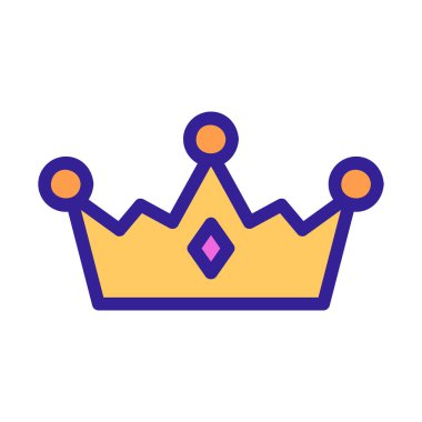 Kraliçe ikon vektörünün tacı. İzole edilmiş kontür sembolü gösterimi