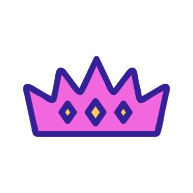 Kraliçe ikon vektörünün tacı. İzole edilmiş kontür sembolü gösterimi