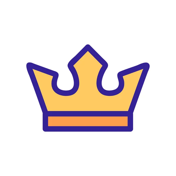 Wektor ikony Króla Korony. Ilustracja izolowanego symbolu konturu — Wektor stockowy