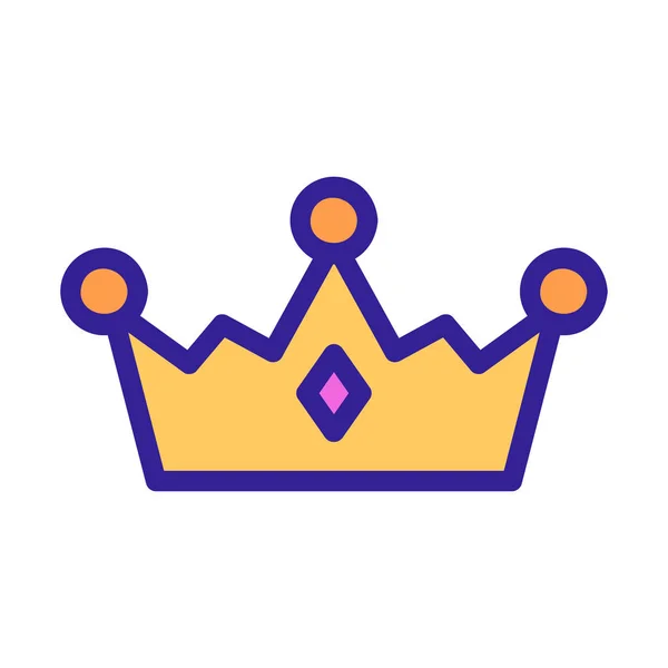 A tiara do vetor ícone da rainha. Isolado contorno símbolo ilustração — Vetor de Stock