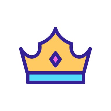 Kraliyet taç ikon vektörü. İzole edilmiş kontür sembolü gösterimi