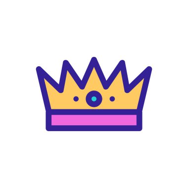 Crown King ikon vektörü. İzole edilmiş kontür sembolü gösterimi