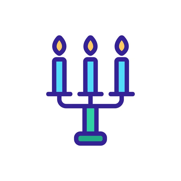 Vektor ikony svíčky. Izolovaný obrysový symbol ilustrace — Stockový vektor