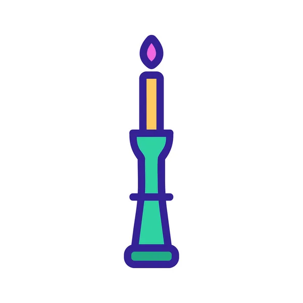 Vettore icona della candela. Illustrazione del simbolo del contorno isolato — Vettoriale Stock