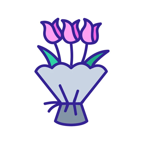 Flores para o vetor ícone menina. Isolado contorno símbolo ilustração — Vetor de Stock