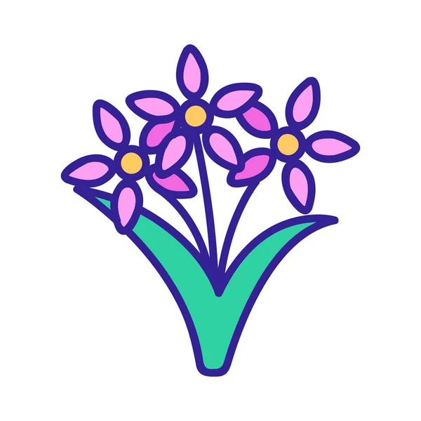 Bouquet von Tulpen Symbol Vektor. Isolierte Kontursymboldarstellung — Stockvektor