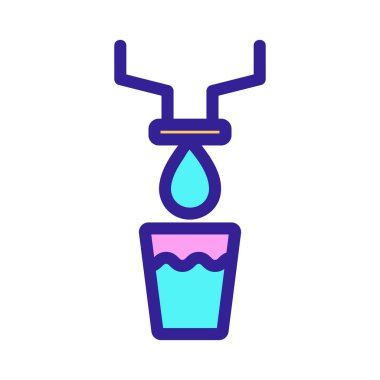 Su ikonu vektörünü boşaltın. İzole edilmiş kontür sembolü gösterimi