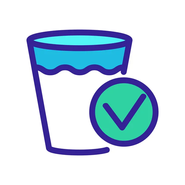 Água limpa no vetor ícone de vidro. Isolado contorno símbolo ilustração — Vetor de Stock