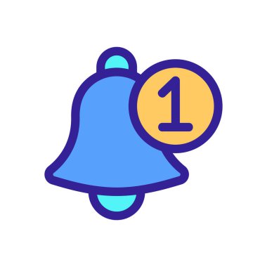 Okunmamış uyarı vektör simgesi. İzole edilmiş kontür sembolü gösterimi