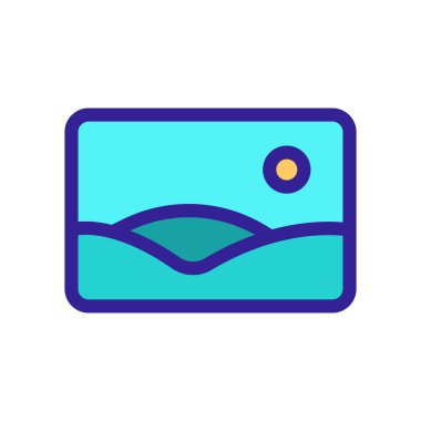 Resim simgesi vektörü. İzole edilmiş kontür sembolü gösterimi