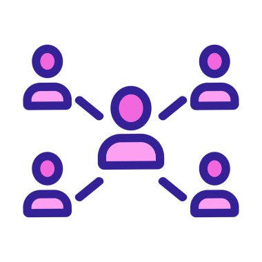 çoklu oyuncu vektör simgesi modu. İzole edilmiş kontür sembolü gösterimi