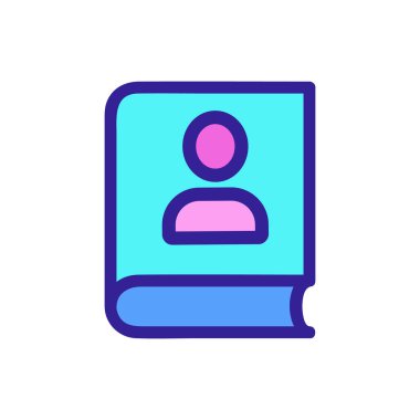 kitap ikonu vektörü. İzole edilmiş kontür sembolü gösterimi