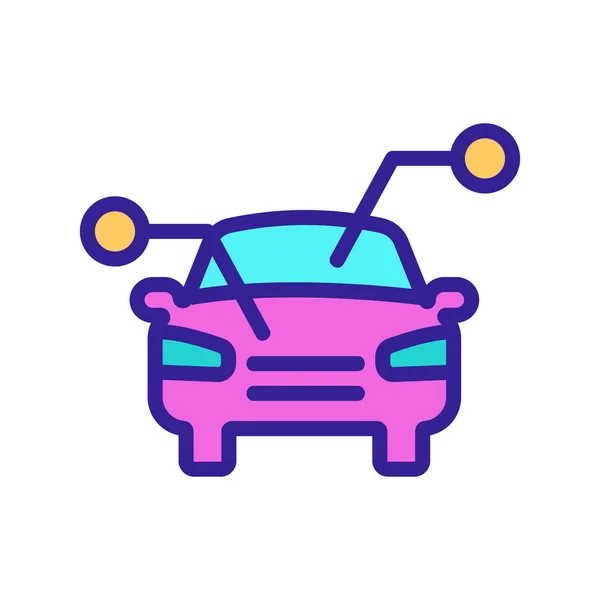 Ikona inteligentnego samochodu. Ilustracja izolowanego symbolu konturu — Wektor stockowy