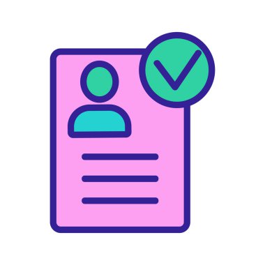 Onaylanmış simge vektörüne devam et. İzole edilmiş kontür sembolü gösterimi