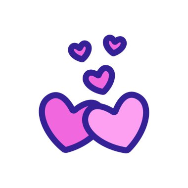 Kalp ikonu vektörü. İzole edilmiş kontür sembolü gösterimi