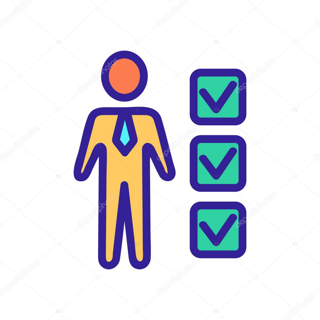 questionnaires of employees icon vector. Isolated contour symbol illustration