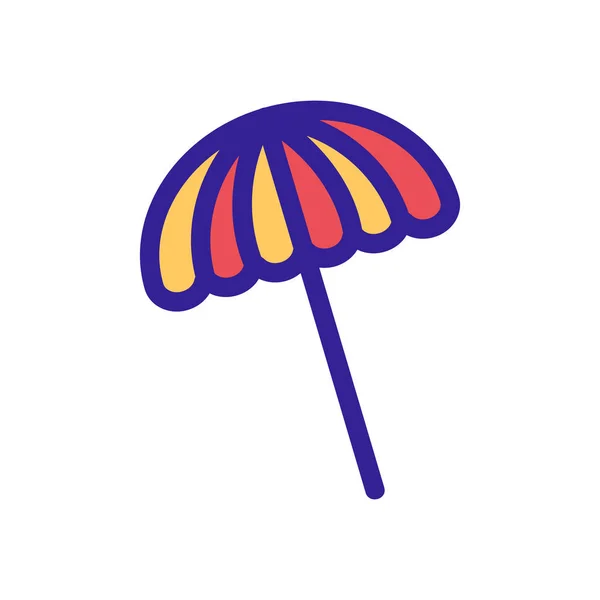 Deštník na vektoru ikon na pláži. Izolovaný obrysový symbol ilustrace — Stockový vektor