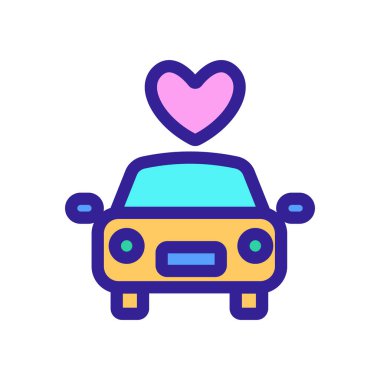 Makine yeni evli bir vektör simgesi. İzole edilmiş kontür sembolü gösterimi