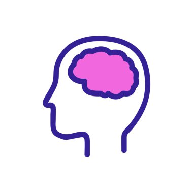 Baş ağrısı ikon vektörü. İzole edilmiş kontür sembolü gösterimi