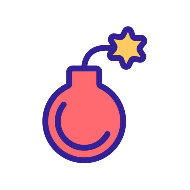 Siber saldırı ikonu vektörü. İzole edilmiş kontür sembolü gösterimi