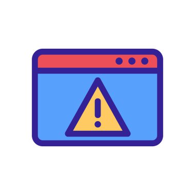 Siber saldırı ikonu vektörü. İzole edilmiş kontür sembolü gösterimi