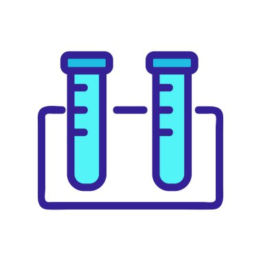 Laboratuvar test tüpleri ikon vektörü. İzole edilmiş kontür sembolü gösterimi